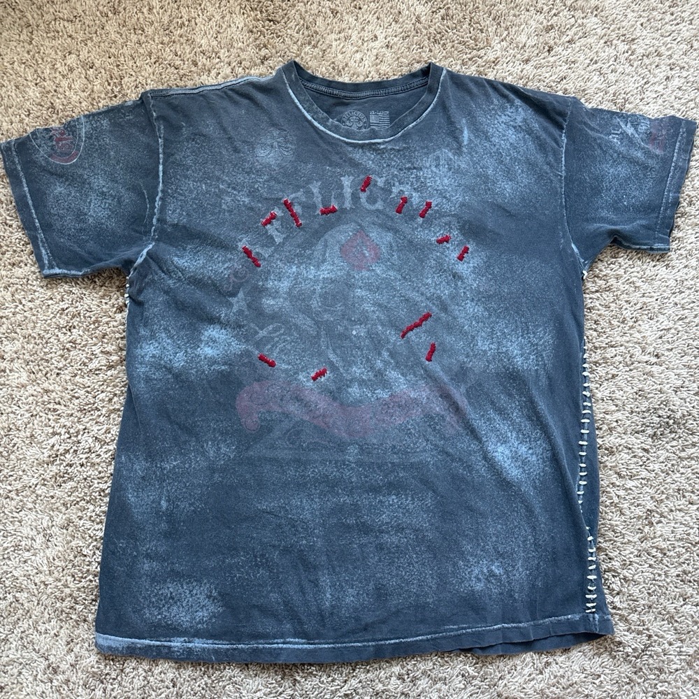 Vintage Affliction American Customs Graphic Tee - Size 2XL - Y2K Stone Wash Rare